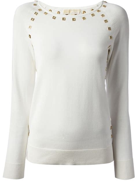 michael kors white sweater with gold zippers|Michael Kors sweatsuits.